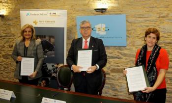 Firma del acuerdo de colaboración entre la CEG, la Fundación CEOE y la Fundación "La Caixa"
